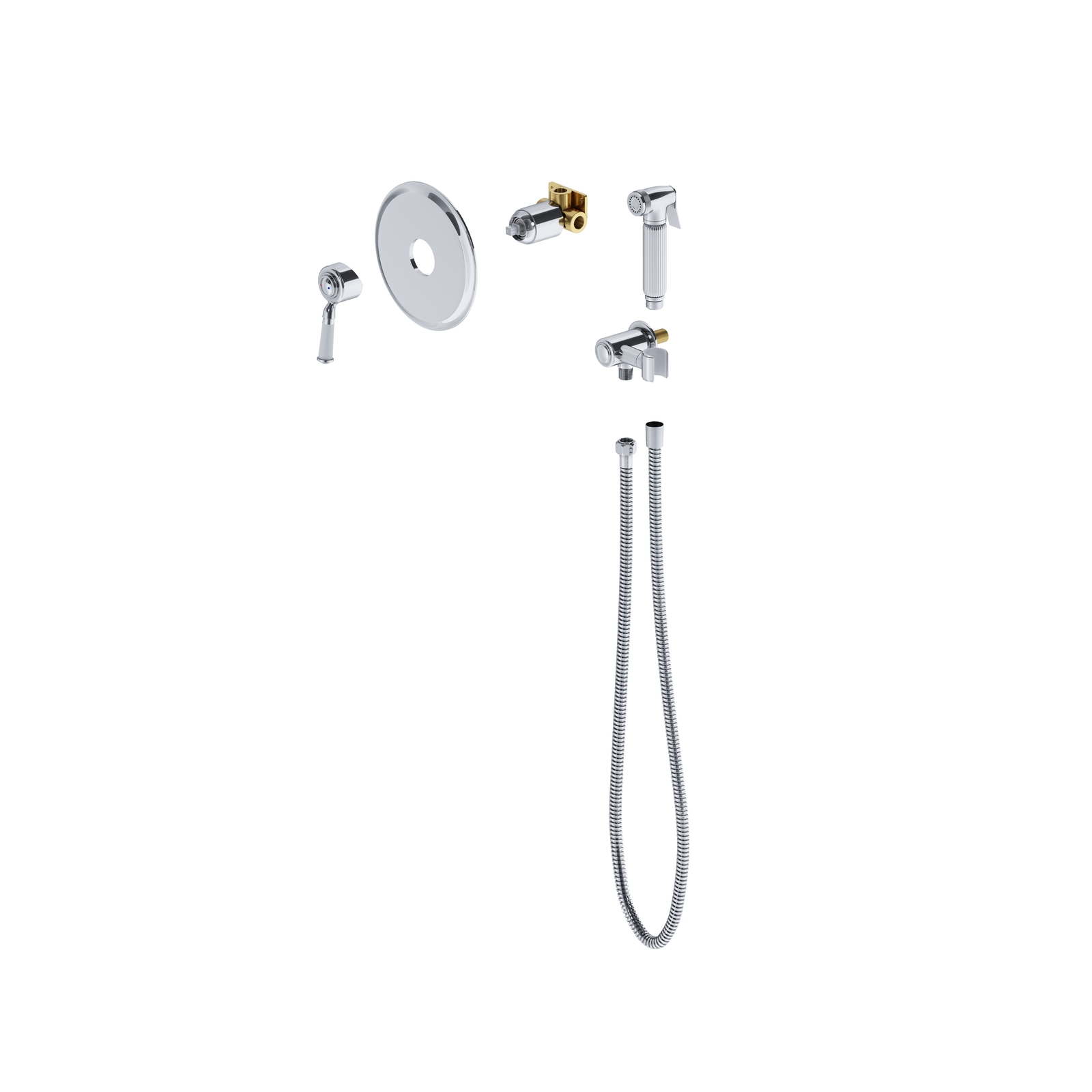 Смеситель встроенный с гигиеническим душем Timo Arisa 5309/00SM хром, фото 4